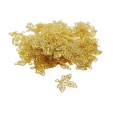 Maxbell 200 pcs Leaf Charms Pendants Fit DIY Earring Hair Accessory Golden& Platinum