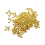 Maxbell 200 pcs Leaf Charms Pendants Fit DIY Earring Hair Accessory Golden& Platinum