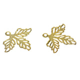 Maxbell 200 pcs Leaf Charms Pendants Fit DIY Earring Hair Accessory Golden& Platinum