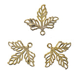 Maxbell 200 pcs Leaf Charms Pendants Fit DIY Earring Hair Accessory Golden& Platinum