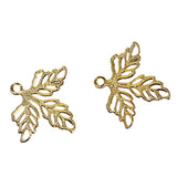 Maxbell 200 pcs Leaf Charms Pendants Fit DIY Earring Hair Accessory Golden& Platinum
