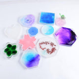 Maxbell 12Piece Resin Silicone Mold Square Round Mould for Resin Jewelry Making Tool