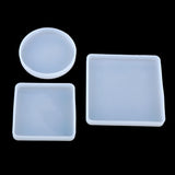 Maxbell 12Piece Resin Silicone Mold Square Round Mould for Resin Jewelry Making Tool