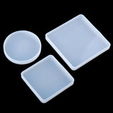 Maxbell 12Piece Resin Silicone Mold Square Round Mould for Resin Jewelry Making Tool