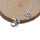 Maxbell 6x50sets Tibetan Silver OM Yoga Charms DIY Pendant for Necklace Jewelry Making