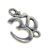Maxbell 6x50sets Tibetan Silver OM Yoga Charms DIY Pendant for Necklace Jewelry Making