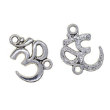 Maxbell 6x50sets Tibetan Silver OM Yoga Charms DIY Pendant for Necklace Jewelry Making