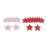 Maxbell 10x patterned Wooden Pentagram Slice Pieces Five Pointed Star Crafts  red