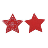 Maxbell 10x patterned Wooden Pentagram Slice Pieces Five Pointed Star Crafts  red