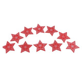Maxbell 10x patterned Wooden Pentagram Slice Pieces Five Pointed Star Crafts  red
