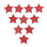 Maxbell 10x patterned Wooden Pentagram Slice Pieces Five Pointed Star Crafts  red