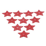 Maxbell 10x patterned Wooden Pentagram Slice Pieces Five Pointed Star Crafts  red