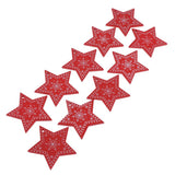 Maxbell 10x patterned Wooden Pentagram Slice Pieces Five Pointed Star Crafts  red