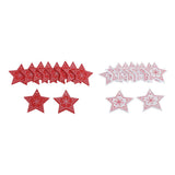 Maxbell 10x patterned Wooden Pentagram Slice Pieces Five Pointed Star Crafts  red