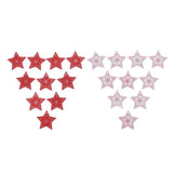 Maxbell 10x patterned Wooden Pentagram Slice Pieces Five Pointed Star Crafts  red