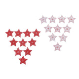 Maxbell 10x patterned Wooden Pentagram Slice Pieces Five Pointed Star Crafts  red