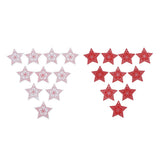 Maxbell 10x patterned Wooden Pentagram Slice Pieces Five Pointed Star Crafts  red