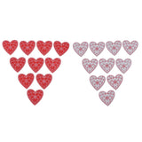 Maxbell 10Pieces Heart Wood Pieces Slices Rustic Wedding Decorations Red