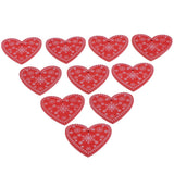 Maxbell 10Pieces Heart Wood Pieces Slices Rustic Wedding Decorations Red