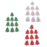 Maxbell 10Pieces Christmas Tree Wood Pieces Slices Rustic Wedding Decorations Green