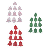 Maxbell 10Pieces Christmas Tree Wood Pieces Slices Rustic Wedding Decorations Green