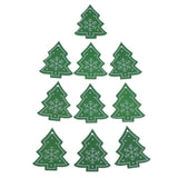 Maxbell 10Pieces Christmas Tree Wood Pieces Slices Rustic Wedding Decorations Green