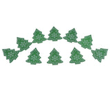 Maxbell 10Pieces Christmas Tree Wood Pieces Slices Rustic Wedding Decorations Green