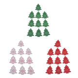 Maxbell 10Pieces Christmas Tree Wood Pieces Slices Rustic Wedding Decorations Green