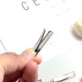 Maxbell 2x30/100Pack Flat Single Prong Alligator Hair Clips DIY Blanks 35mm 30pcs