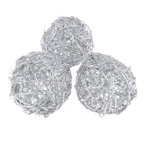 Maxbell 3/5x Wicker Rattan Balls Home Christmas Wedding Party Decorative Crafts 10cm