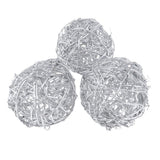 Maxbell 3/5x Wicker Rattan Balls Home Christmas Wedding Party Decorative Crafts 10cm