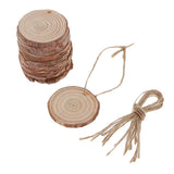 Maxbell 10Pcs Round Wooden Pieces Wood Shaped for Wedding Favors Tree Decoration