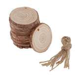 Maxbell 10Pcs Round Wooden Pieces Wood Shaped for Wedding Favors Tree Decoration