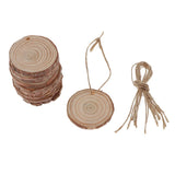 Maxbell 10Pcs Round Wooden Pieces Wood Shaped for Wedding Favors Tree Decoration