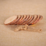 Maxbell 10Pcs Round Wooden Pieces Wood Shaped for Wedding Favors Tree Decoration