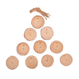 Maxbell 10Pcs Round Wooden Pieces Wood Shaped for Wedding Favors Tree Decoration