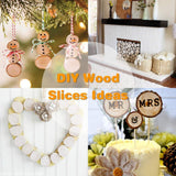 Maxbell 10Pcs Round Wooden Pieces Wood Shaped for Wedding Favors Tree Decoration
