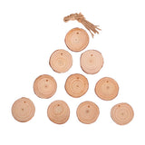 Maxbell 10Pcs Round Wooden Pieces Wood Shaped for Wedding Favors Tree Decoration
