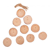 Maxbell 10Pcs Round Wooden Pieces Wood Shaped for Wedding Favors Tree Decoration