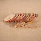 Maxbell 10Pcs Round Wooden Pieces Wood Shaped for Wedding Favors Tree Decoration