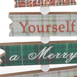 Maxbell Christmas Tree Shape Decorations Desktop Table Ornaments Decor Plaid