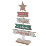 Maxbell Christmas Tree Shape Decorations Desktop Table Ornaments Decor Plaid