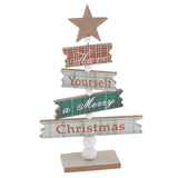 Maxbell Christmas Tree Shape Decorations Desktop Table Ornaments Decor Plaid