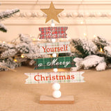 Maxbell Christmas Tree Shape Decorations Desktop Table Ornaments Decor Plaid