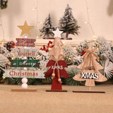 Maxbell Christmas Tree Shape Decorations Desktop Table Ornaments Decor Plaid