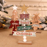 Maxbell Christmas Tree Shape Decorations Desktop Table Ornaments Decor Plaid