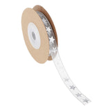 Maxbell 10 Yards Christmas Star Gold Stamping Ribbon Gift Wrapping Xmas Decor Gray