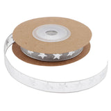 Maxbell 10 Yards Christmas Star Gold Stamping Ribbon Gift Wrapping Xmas Decor Gray