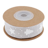 Maxbell 1 roll/10m Christmas Grosgrain Satin Ribbon Gift Wrapping Xmas Decor grey