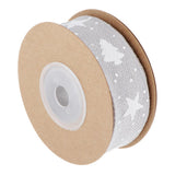 Maxbell 1 roll/10m Christmas Grosgrain Satin Ribbon Gift Wrapping Xmas Decor grey